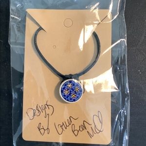 Handmade leather cord bead necklace